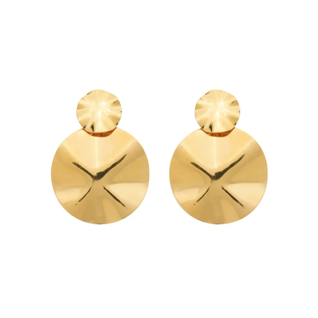 Brinco-Dourado-24K-Dois-Circulos-Organicos-Amassados-Zarelle-1