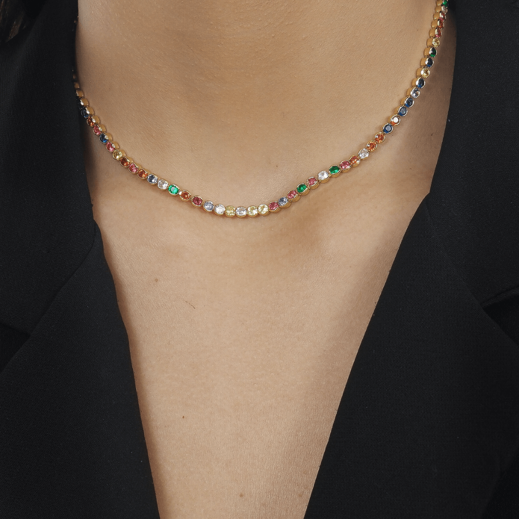 Choker-Dourado-24K-Riviera-com-Zirconias-Coloridas-Zarelle-2