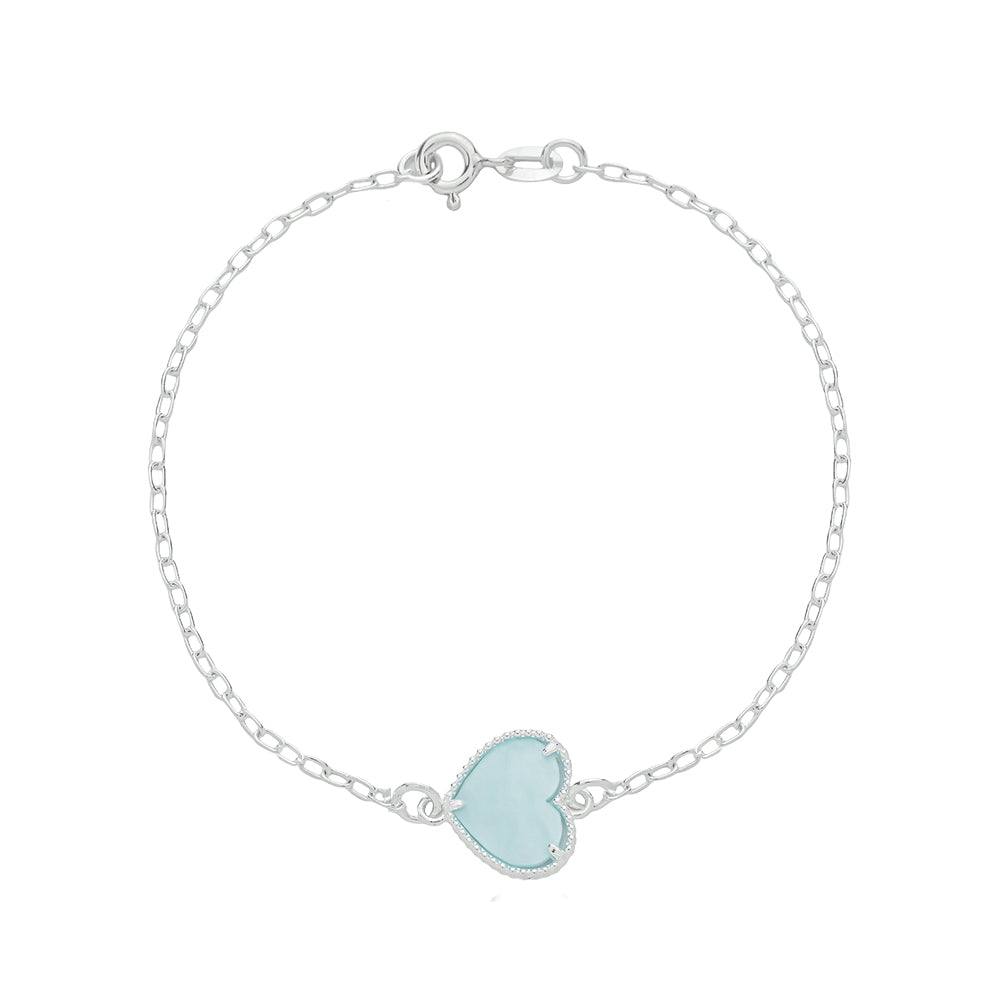 Pulseira de Zircônia Azul Claro em Prata 925