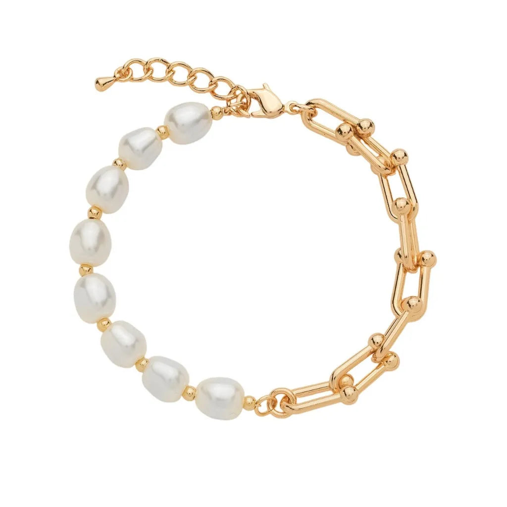 Pulseira-Dourada-24K-Corrente-com-Perolas-Amassadas-Zarelle-1