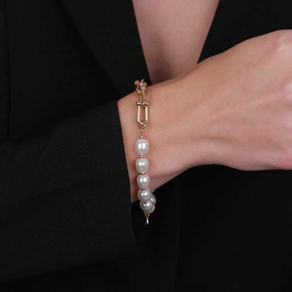 Pulseira-Dourada-24K-Corrente-com-Perolas-Amassadas-Zarelle-2