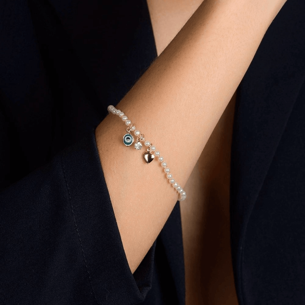 Pulseira-Dourada-24K-de-Pérolas-com-Olho-Grego-Coração-e-Ponto-de-Luz-Zarelle-2