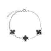 Pulseira-Prateada-24K-Trevos-Pretos-Cravejados-Zarelle-1