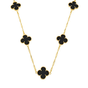 colar-dourado-24k-com-trevos-pretos-esmaltados-luxo-1